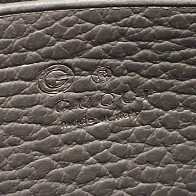 Pre Owned Gucci Grey Leather Leather Interlocking G Wallet On Chain