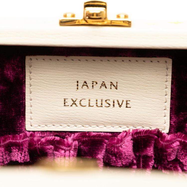 Pre Owned Gucci Ivory Multicolor Leather Trunk Case