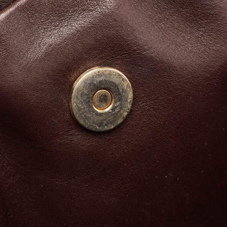 Pre Owned Gucci Dark Brown Guccissima Leather Large Hysteria Hobo