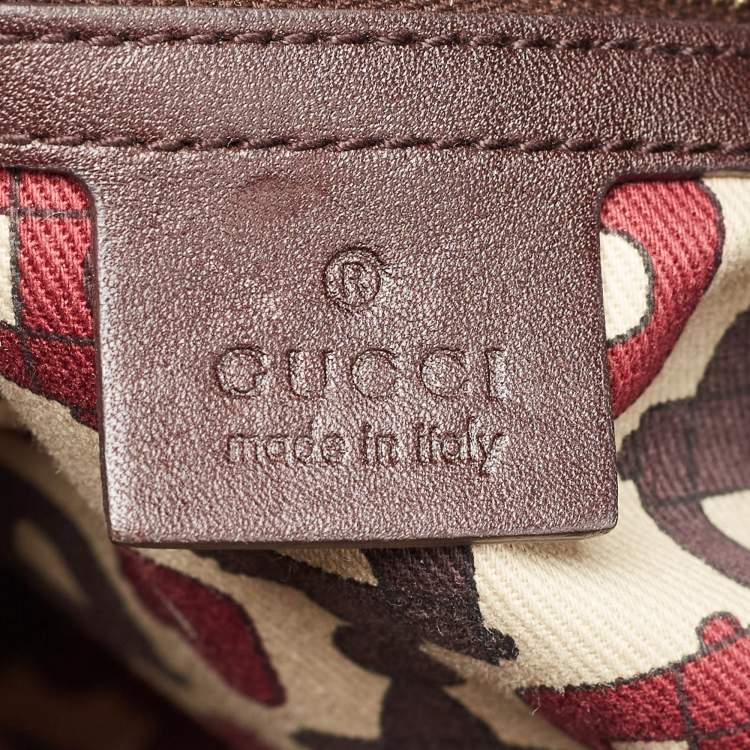 Pre Owned Gucci Dark Brown Guccissima Leather Large Hysteria Hobo