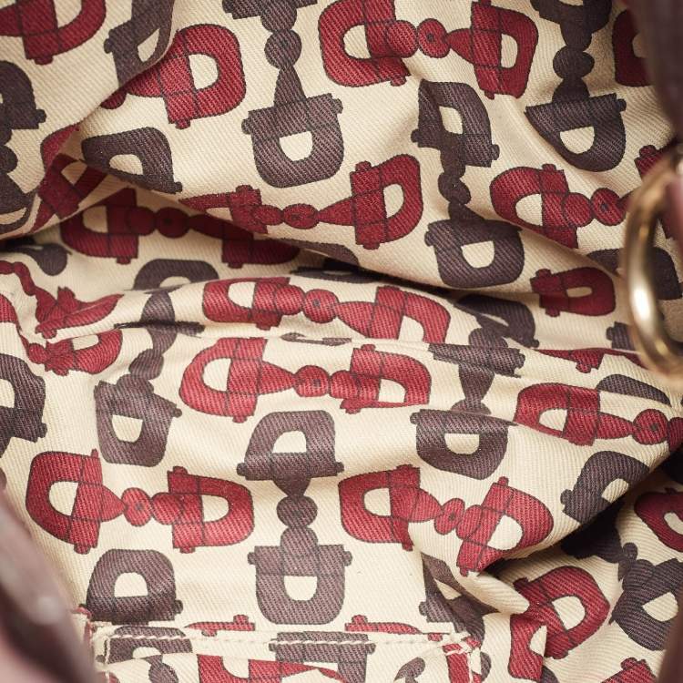 Pre Owned Gucci Dark Brown Guccissima Leather Large Hysteria Hobo