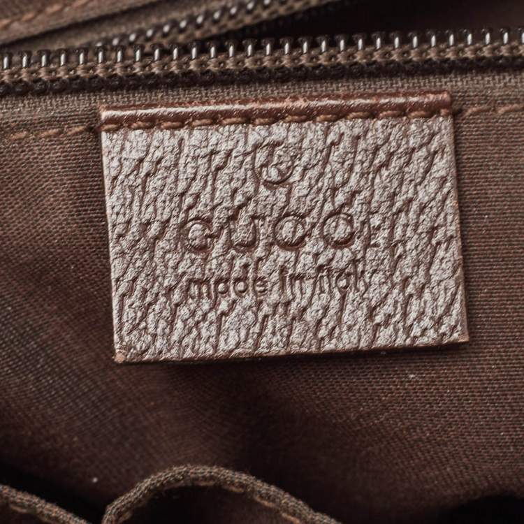 Pre Owned Gucci Dark Brown/Beige GG Canvas and Leather Messenger Bag