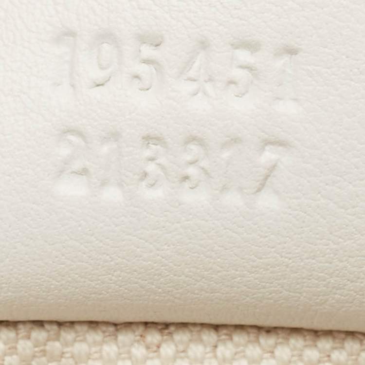 Pre Owned Gucci White/Beige GG Supreme Canvas Medium Italian GG Flap Boston Bag 