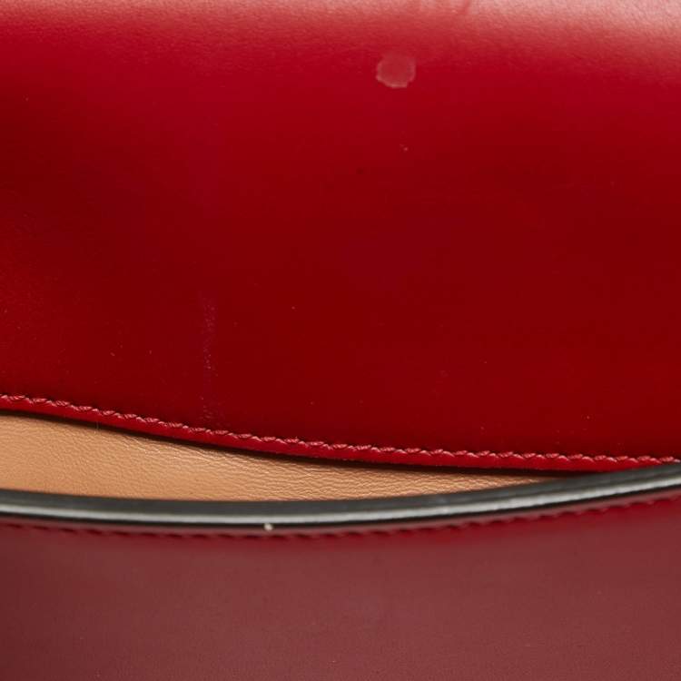 Pre Owned Gucci Red Leather and Snakeskin Lilith Top Handle Bag