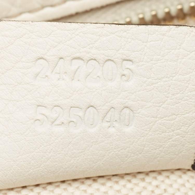 مملوكة مسبقًا Gucci Off White Canvas and Leather Medium Web Boston Bag