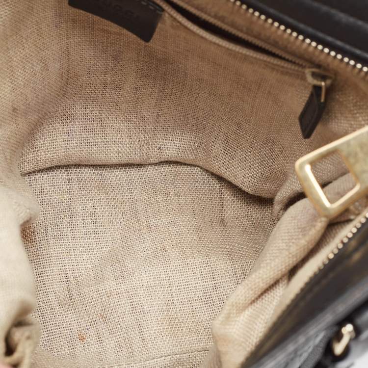Pre Owned Gucci Black Guccissima Leather Small Bree Tote