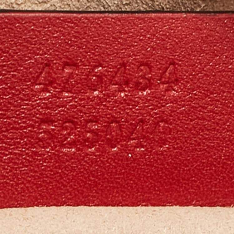Pre Owned Gucci Red Matelassé Leather Mini GG Marmont Belt Bag