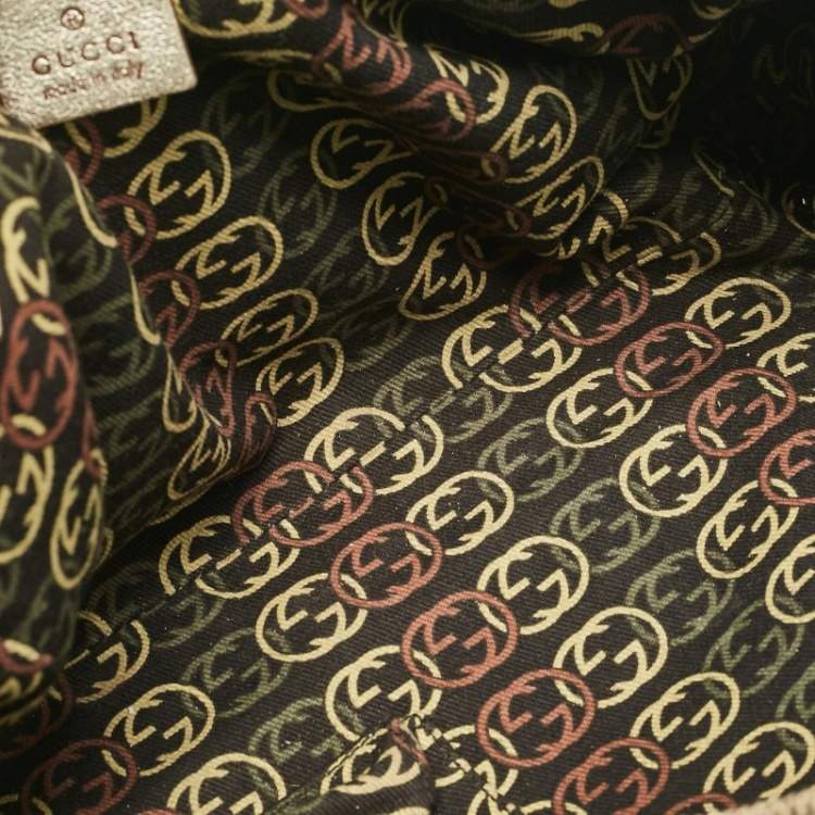 Pre Owned Gucci Gold Leather Britt Boston Bag