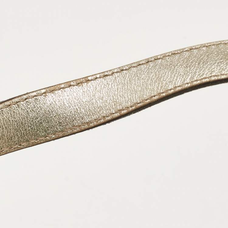 Pre Owned Gucci Gold Leather Britt Boston Bag