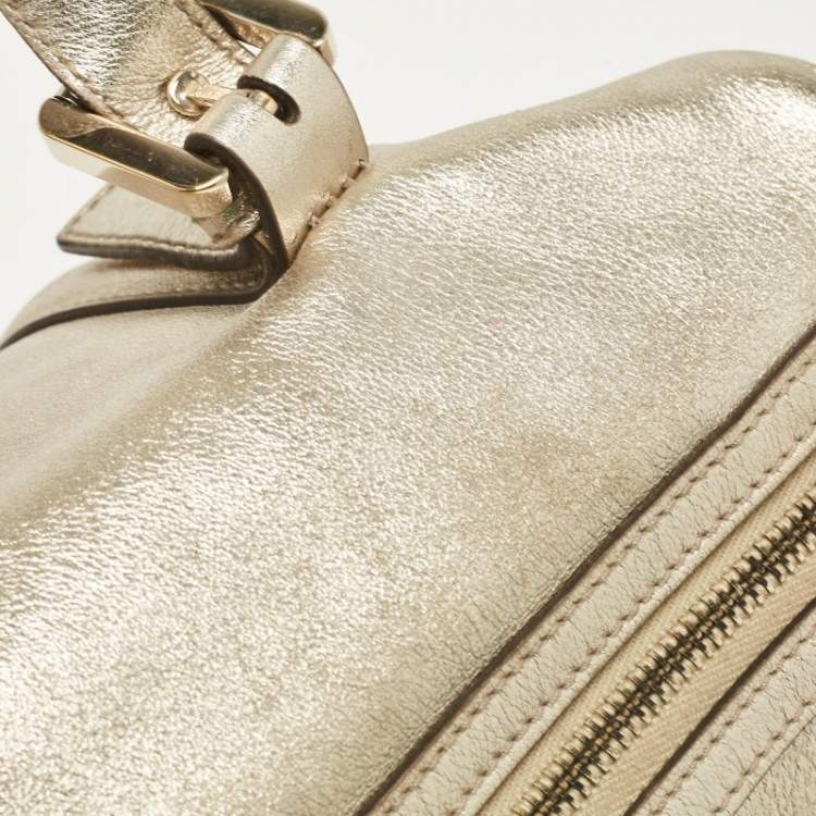 Pre Owned Gucci Gold Leather Britt Boston Bag