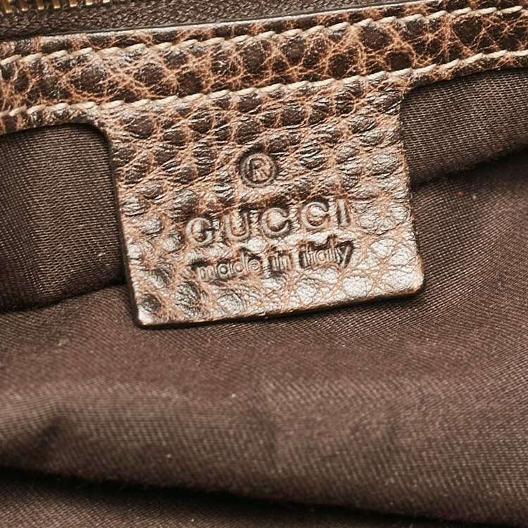 Pre Owned Gucci Dark Brown Guccissima Leather New Pelham Large Shoulder Bag