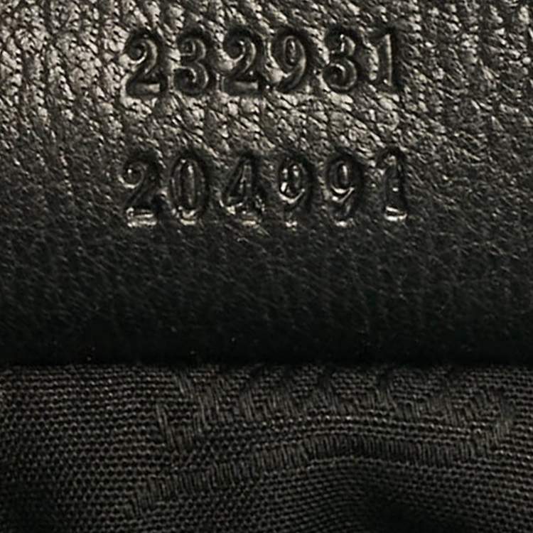 Pre Owned Gucci Black Leather and Crocodile Medium G Wave Hobo