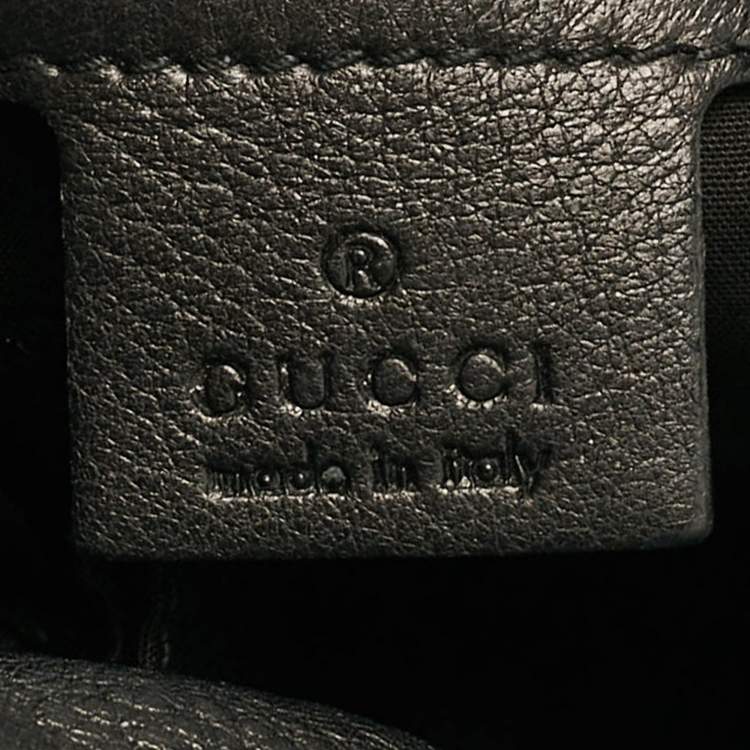 Pre Owned Gucci Black Leather and Crocodile Medium G Wave Hobo