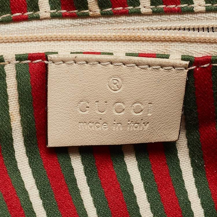 مملوكة مسبقًا Gucci Beige/Off White GG Canvas and Leather Britt Tote
