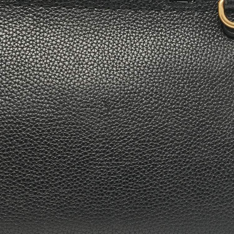 Pre Owned Gucci Black Leather Mini GG Marmont Top Handle Bag