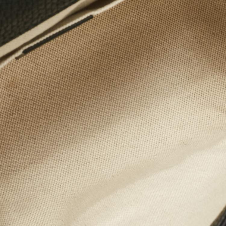 Pre Owned Gucci Black Leather Mini GG Marmont Top Handle Bag