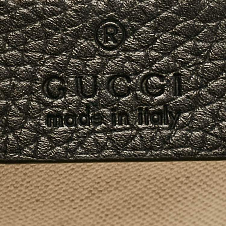 Pre Owned Gucci Black Leather Mini GG Marmont Top Handle Bag