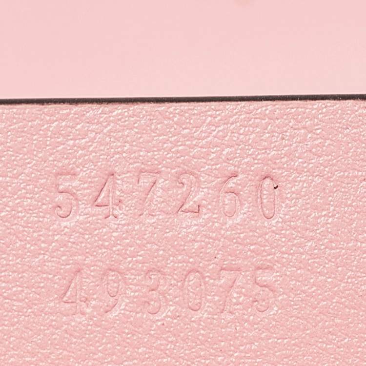 Pre Owned Gucci Pink Matelassé Leather Mini GG Marmont Top Handle Bag