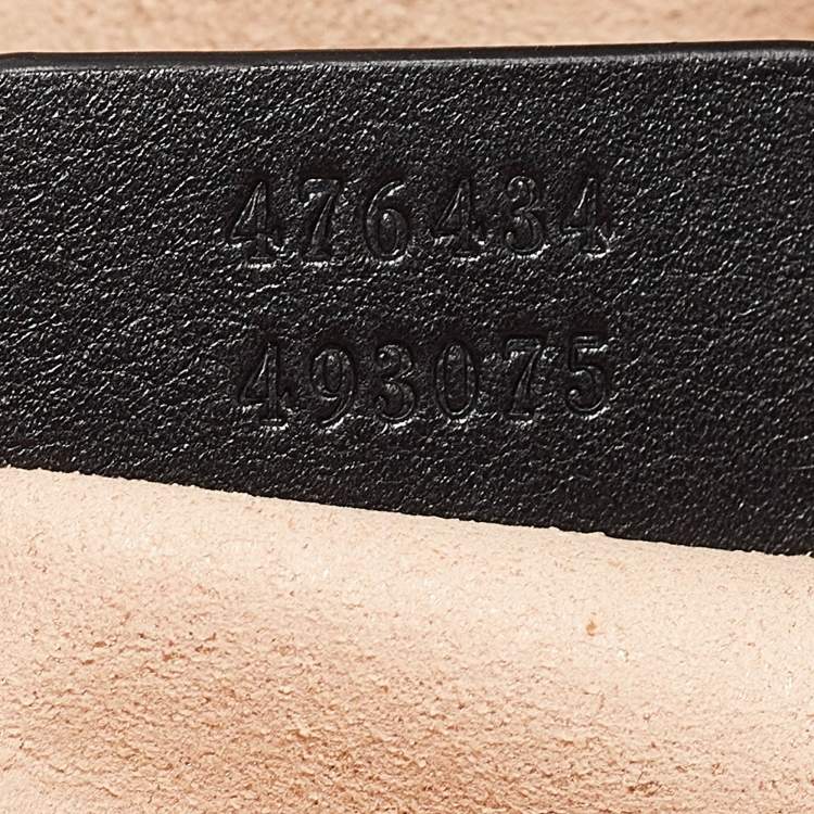 Pre Owned Gucci Black Matelassé Leather GG Marmont Belt Bag