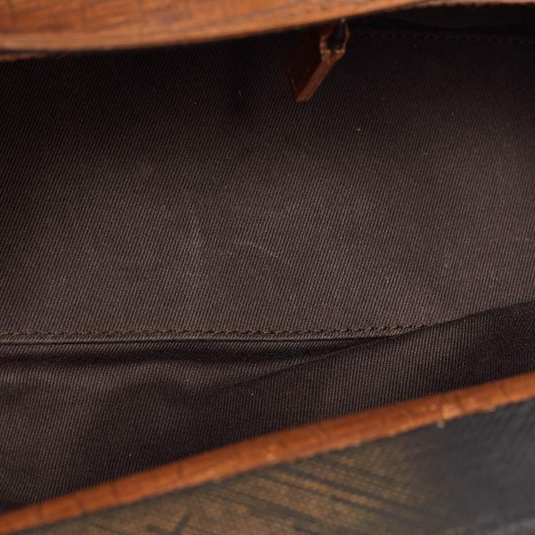 Pre Owned Gucci Beige GG Canvas Wooden Handle Satchel