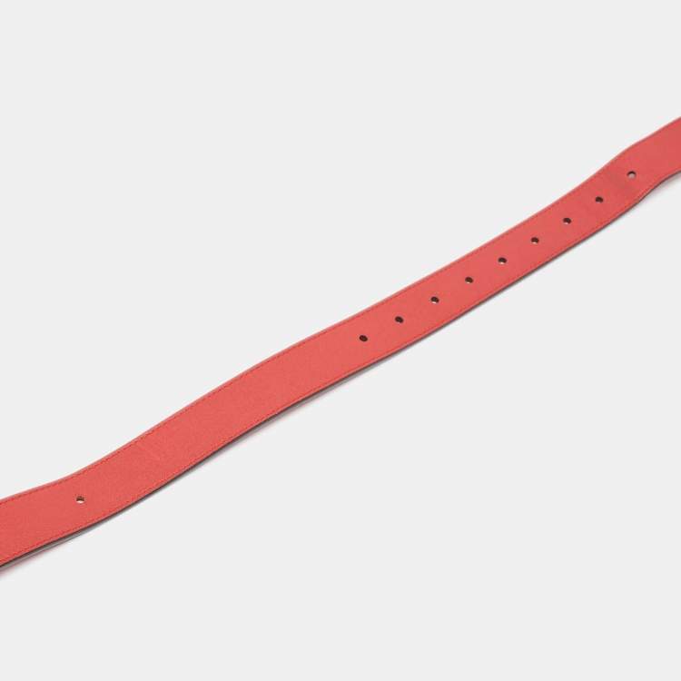 Pre Owned Gucci Red Matelassé Leather Mini GG Marmont Belt Bag