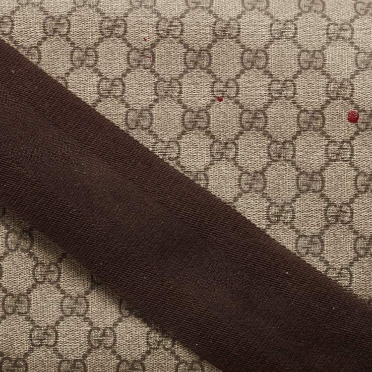 Pre Owned Gucci Beige/Brown GG Supreme Canvas and Leather Diaper Messenger Bag
