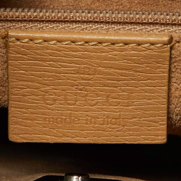 مملوكة مسبقًا Gucci Beige Leather Bamboo Handle Hobo