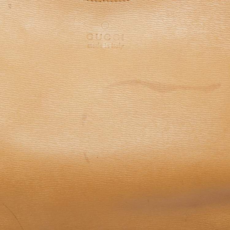 مملوكة مسبقًا Gucci Beige Leather Bamboo Handle Hobo