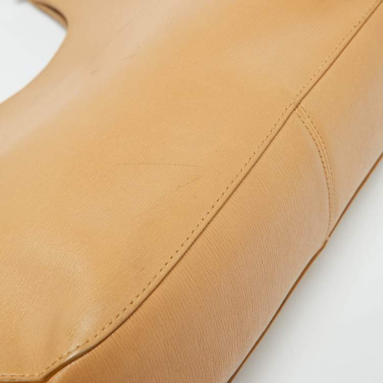 مملوكة مسبقًا Gucci Beige Leather Bamboo Handle Hobo