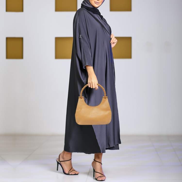 مملوكة مسبقًا Gucci Beige Leather Bamboo Handle Hobo