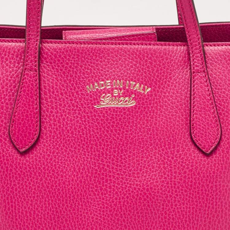 مملوكة مسبقًا Gucci Fuchsia Leather Small Swing Tote