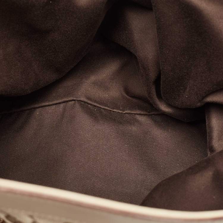 Pre Owned Gucci Beige Canvas Leather Tote