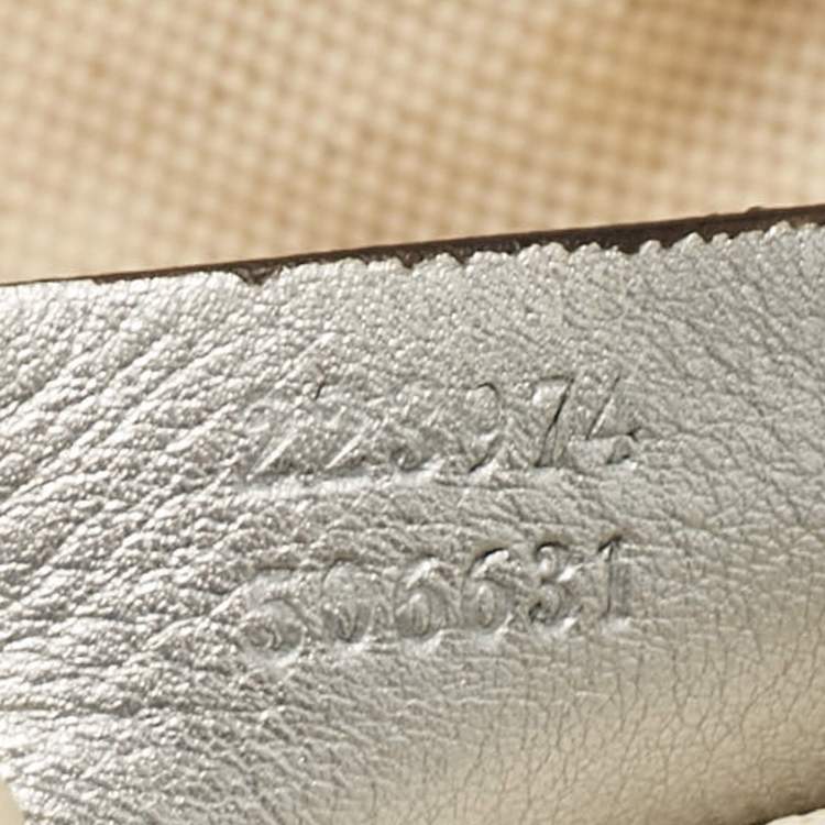 Pre Owned Gucci Silver Guccissima Leather Sukey Satchel