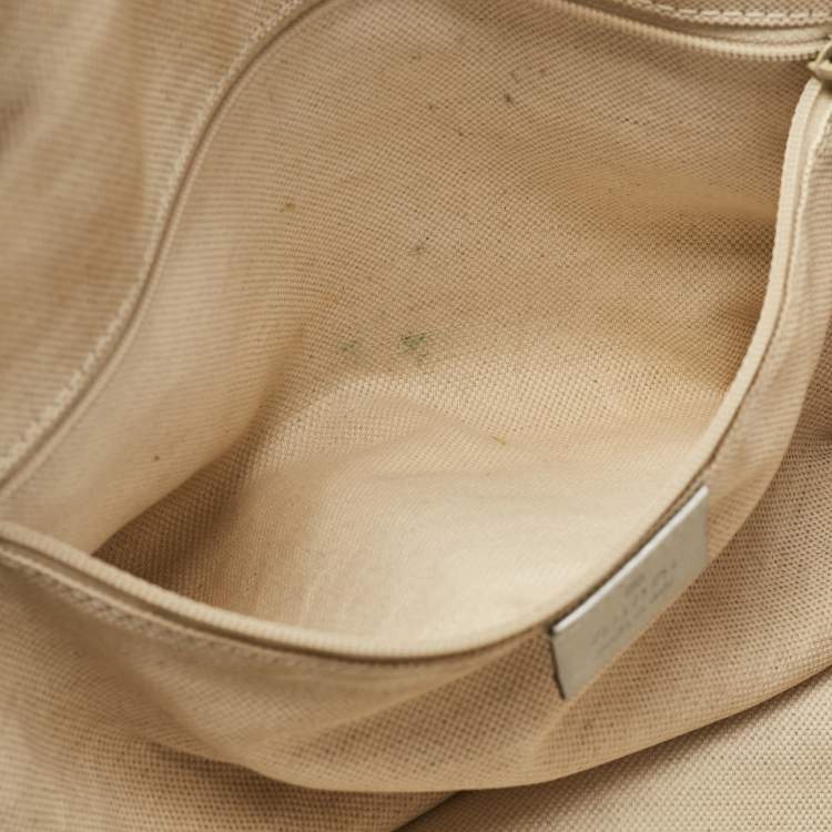 Pre Owned Gucci Silver Guccissima Leather Sukey Satchel
