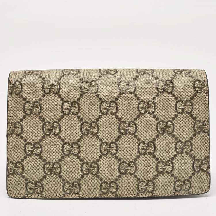 Pre Owned Gucci Beige Coated Canvas and Suede Super Mini Dionysus Crossbody Bag
