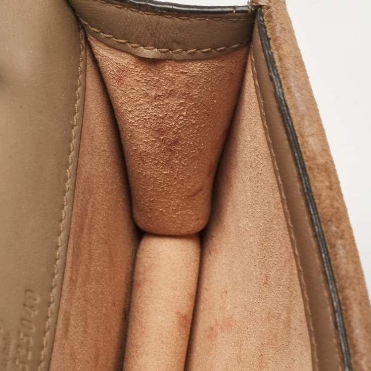 Pre Owned Gucci Beige Coated Canvas and Suede Super Mini Dionysus Crossbody Bag
