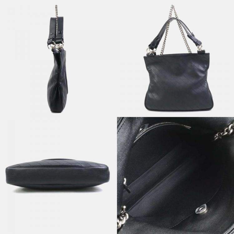 Pre Owned Gucci Black Leather Blondie Small Tote Bag