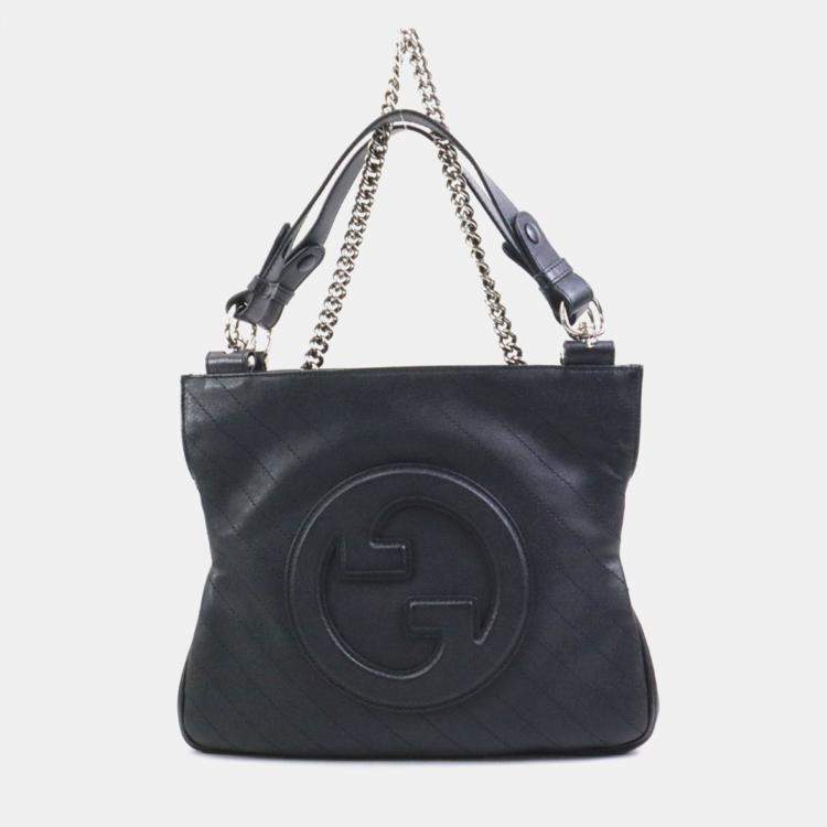 トートバッグ GUCCI Black Leather Gucci Blondie Handbag Gucci Blondie Medium leather tote bag in black - Gucci
