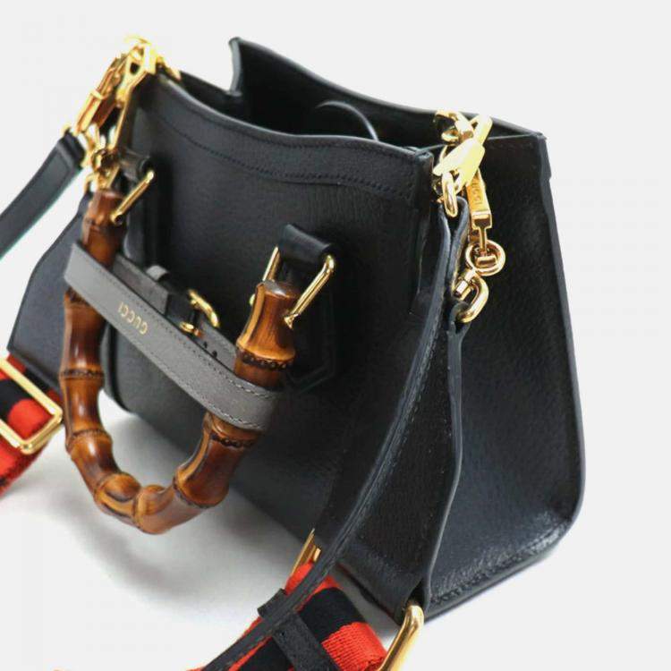 Pre Owned Gucci Black Diana Tote Bag