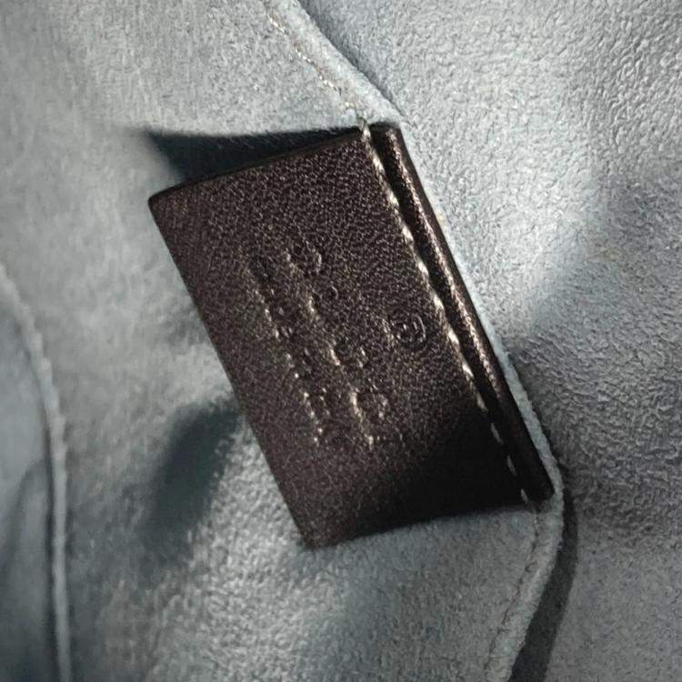 Pre Owned Gucci blue Round Pochette Crossbody Chain Bag