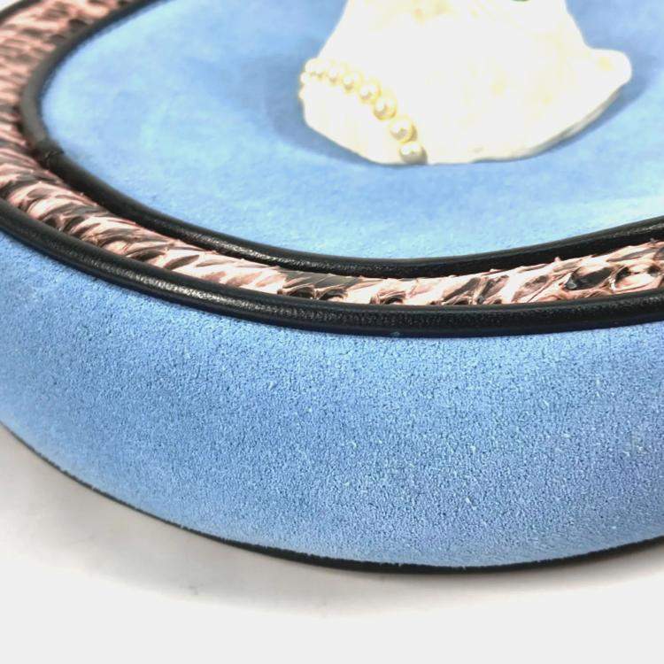 Pre Owned Gucci blue Round Pochette Crossbody Chain Bag