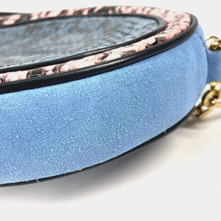 Pre Owned Gucci blue Round Pochette Crossbody Chain Bag