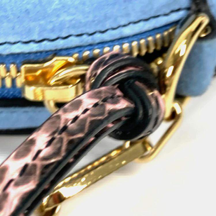 Pre Owned Gucci blue Round Pochette Crossbody Chain Bag
