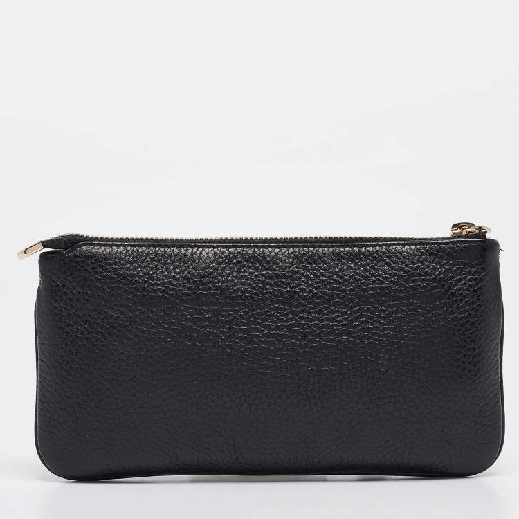 مملوكة مسبقًا Gucci Black Leather Soho Wristlet Clutch