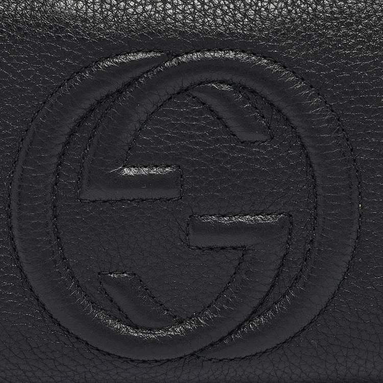 مملوكة مسبقًا Gucci Black Leather Soho Wristlet Clutch