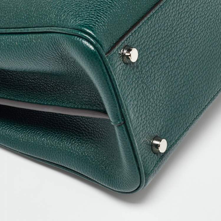 مملوكة مسبقًا Gucci Green Zumi Leather Medium Top Handle Bag