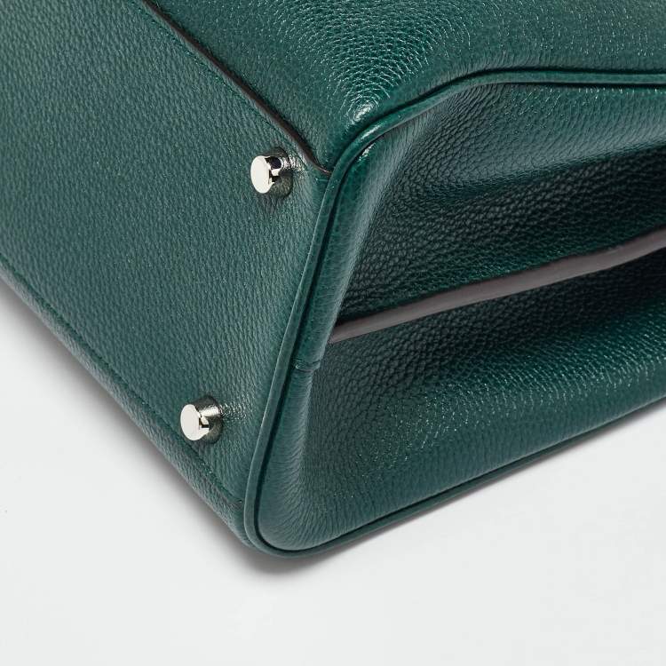 مملوكة مسبقًا Gucci Green Zumi Leather Medium Top Handle Bag