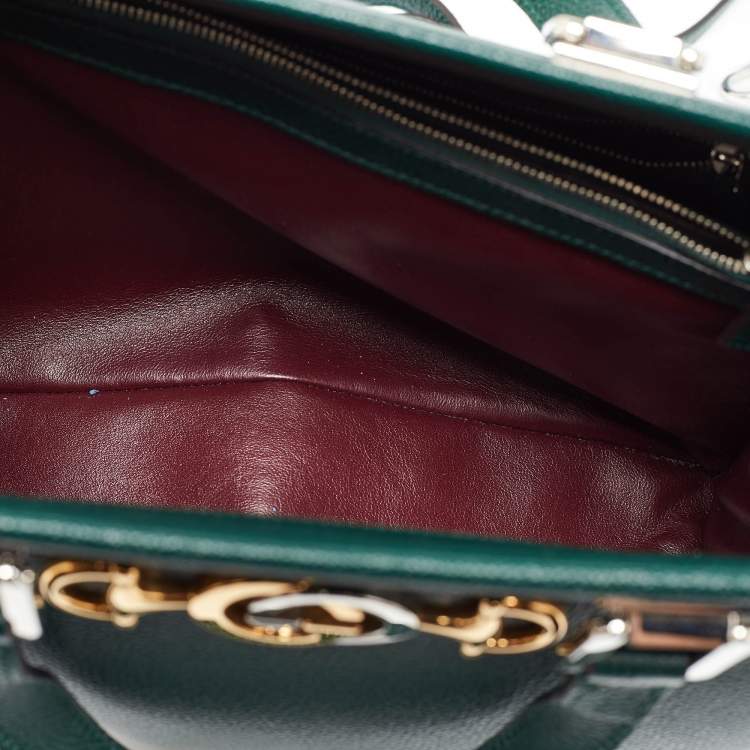 مملوكة مسبقًا Gucci Green Zumi Leather Medium Top Handle Bag