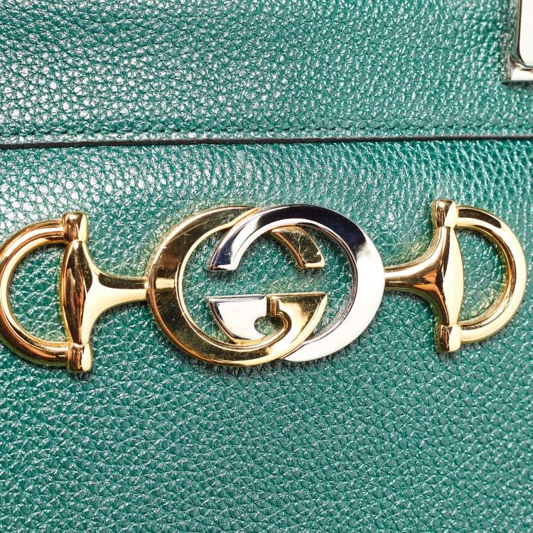 مملوكة مسبقًا Gucci Green Zumi Leather Medium Top Handle Bag