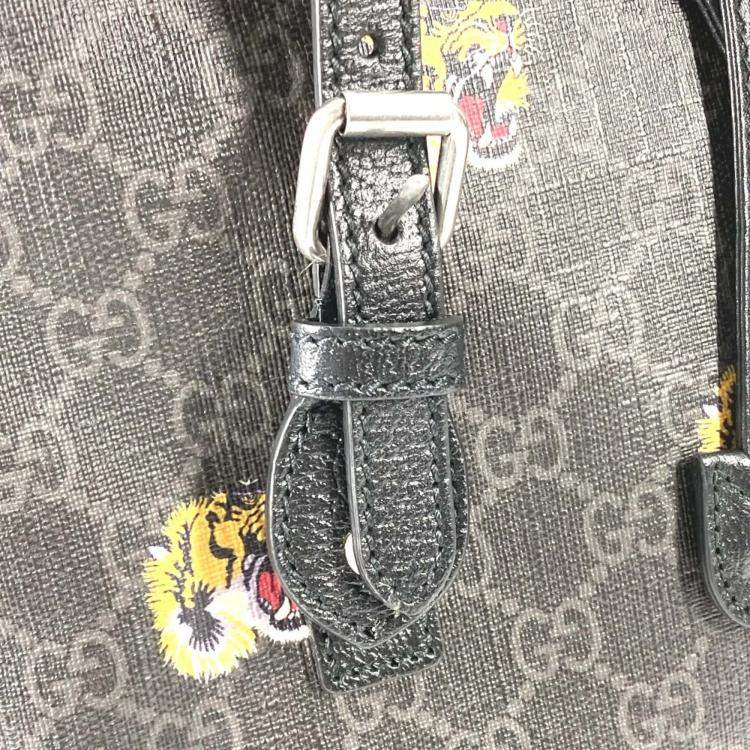 Pre Owned Gucci Black Interlocking G Tiger Backpack